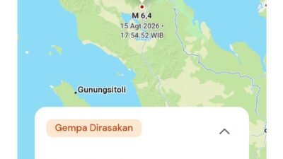 Simalungun Ikut Diguncang Gempa M6,4